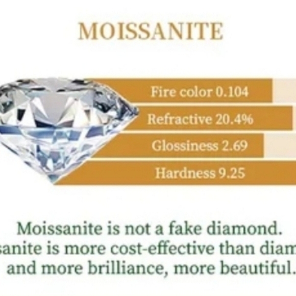 Genuine Certified Moissanite Earrings 18k Gold over Sterling Silver ✨️ - Picture 3 of 6